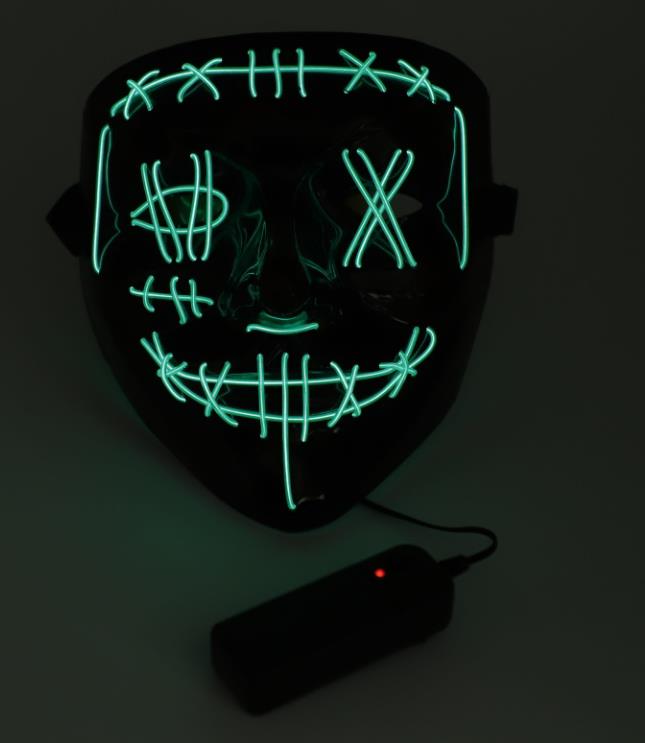 CYNDIE Halloween Mask 2 colors Scary LED Mask for Halloween Cosplay Costume