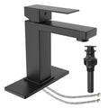 GARVEE Matte Black Bathroom Sink Faucet for 1 or 3 Hole Pop Up Drain Stopper & Water Supply Hoses No-Lead