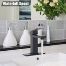 GAOMON Matte Black Bathroom Sink Faucet for 1 or 3 Hole Pop Up Drain Stopper & Water Supply Hoses No-Lead