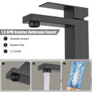 GAOMON Matte Black Bathroom Sink Faucet for 1 or 3 Hole Pop Up Drain Stopper & Water Supply Hoses No-Lead