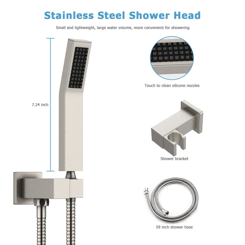 GARVEE Shower System Shower Faucet Set Bathroom 12 Inch Rain Shower Head