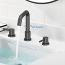 GAOMON Matte Black Widespread Bathroom Faucets for Sink 3 Hole 8 Inch 2 Handle Faucet Matte Black