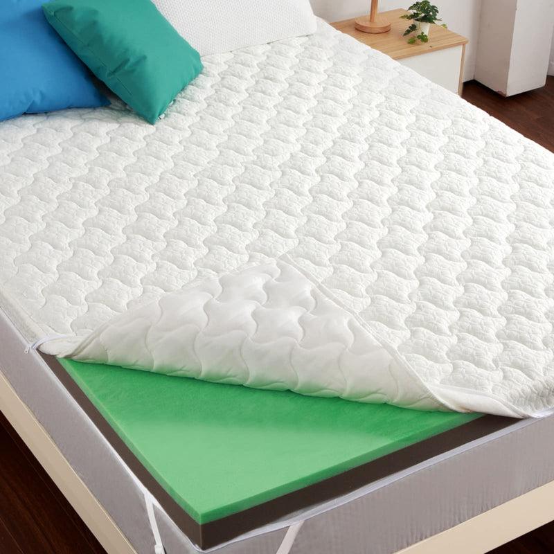 HOMHOUGO Mattress Topper Medium Firm Memory Foam 4-Inch Triple Layer Bed Topper - King