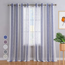 GAOMON 52 inches W Sheer Curtains for Living Room Bedroom Navy Blue 52 inches W x54 inches L