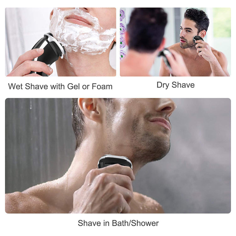 SHININGLOVE Max-T Men Electric Razor Detachable Quick Rechargeable Wet Dry Rotary Shaver