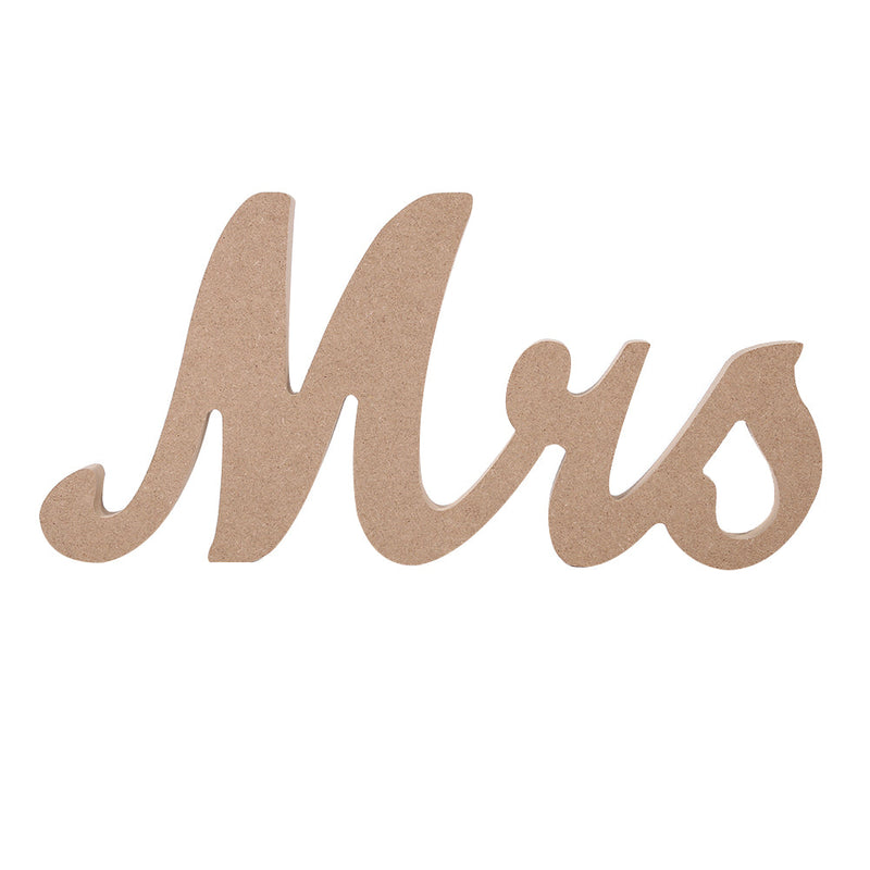 WHIZMAX Vintage Style?Mr & Mrs Wooden Letters for Wedding Decoration Brown