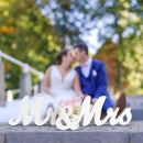 GAOMON Mr and Mrs Wood Sign Exquisite Big Size for Wedding Sweetheart Table Decorations White