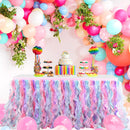 GAOMON 6FT Curly Willow Tulle Ruffle Table Skirt for Wedding Birthday Party