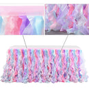 GAOMON 6FT Curly Willow Tulle Ruffle Table Skirt for Wedding Birthday Party