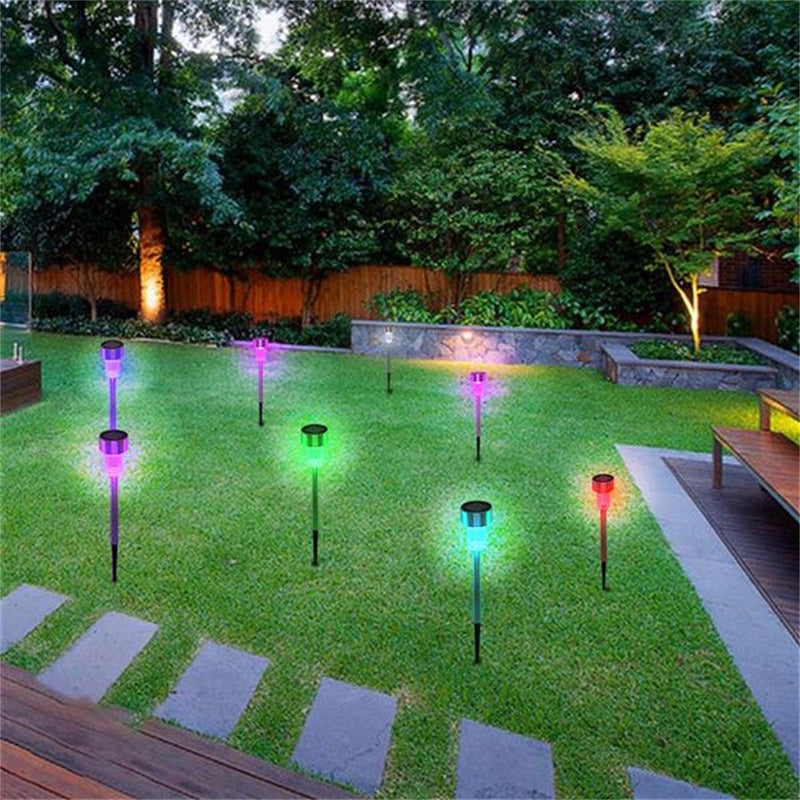 REDCOLOURFUL 10pcs Solar Garden Lights LED Pathway Landscape Lighting