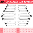 GAOMON 20-Piece SAE Metric Ratcheting Combination Wrench Set Ratchet Wrenches Set