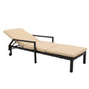 GAOMON Bed with Double Wheel Four-line Wide Film Rattan Bed Brown