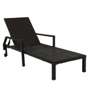 GAOMON Bed with Double Wheel Four-line Wide Film Rattan Bed Brown