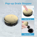 GAOMON Classical Bathroom faucets for Sink 3 Holes 8 inch Bathroom Faucet Widespread Brushed Gold Bathroom Faucet