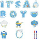 GAOMON 14PCS Its a Boy Baby Shower Yard Sign with Stakes Waterproof Gender Reveal Yard Sign