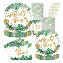 GAOMON 120PCS Jungle Animals Tableware Set Includes Plates Napkins Cups Straws Jungle Theme