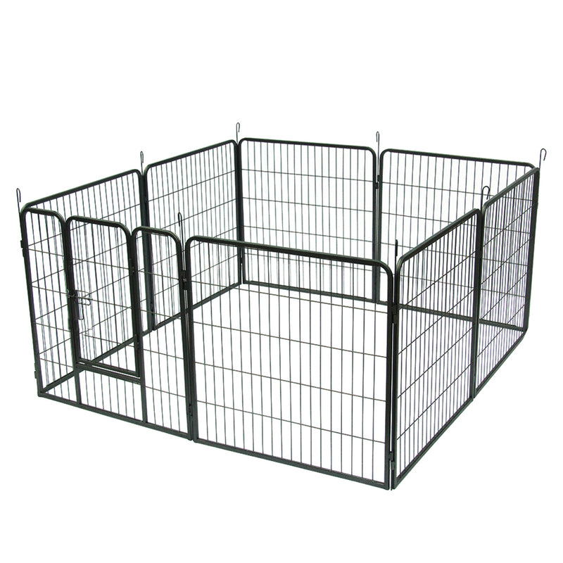 BEESCLOVER 8 Panel 31.5 inches Foldable Pet Playpen Heavy Duty Metal Exercise Fence