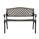 GAOMON 40.5 inches Outdoor Cast Aluminum Bench with Mesh Backrest