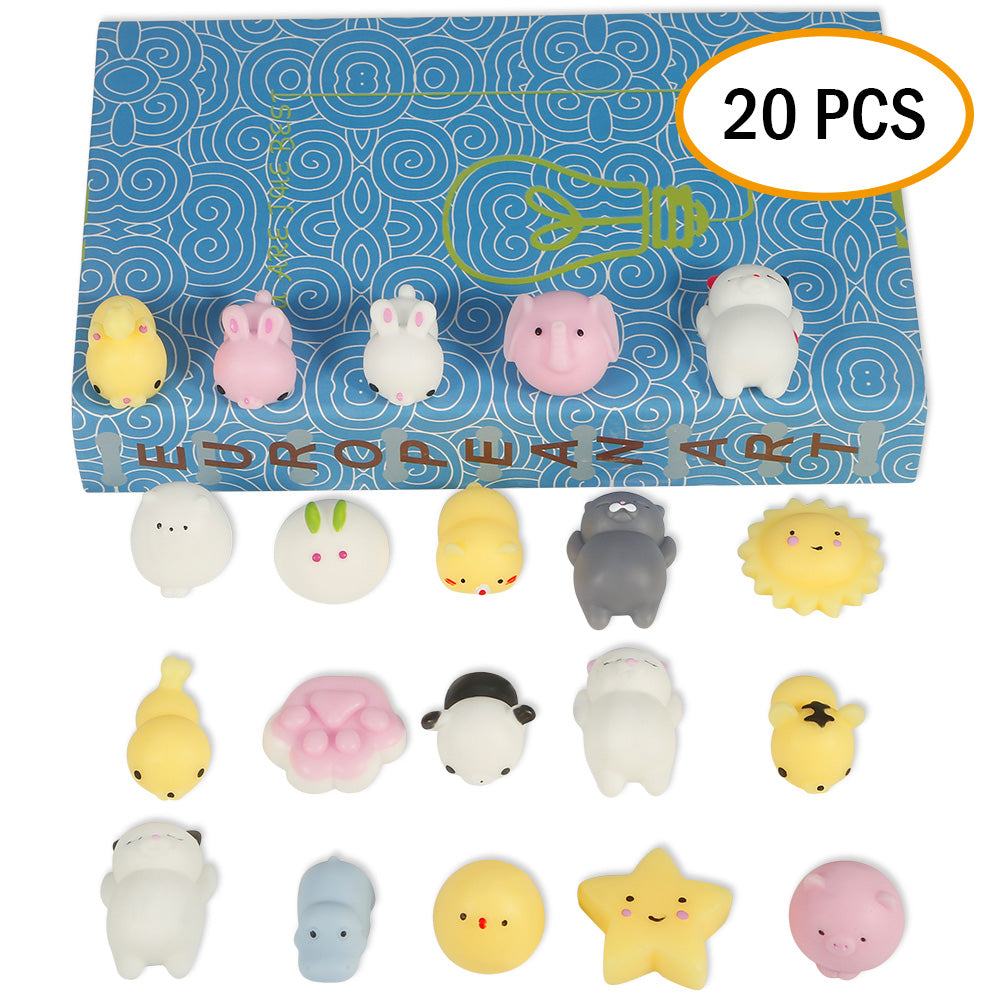 20Pcs Squishy Giocattoli Antistress Animali Morbidi In PU Schiuma - Bomboniere E Festa, Multicolore