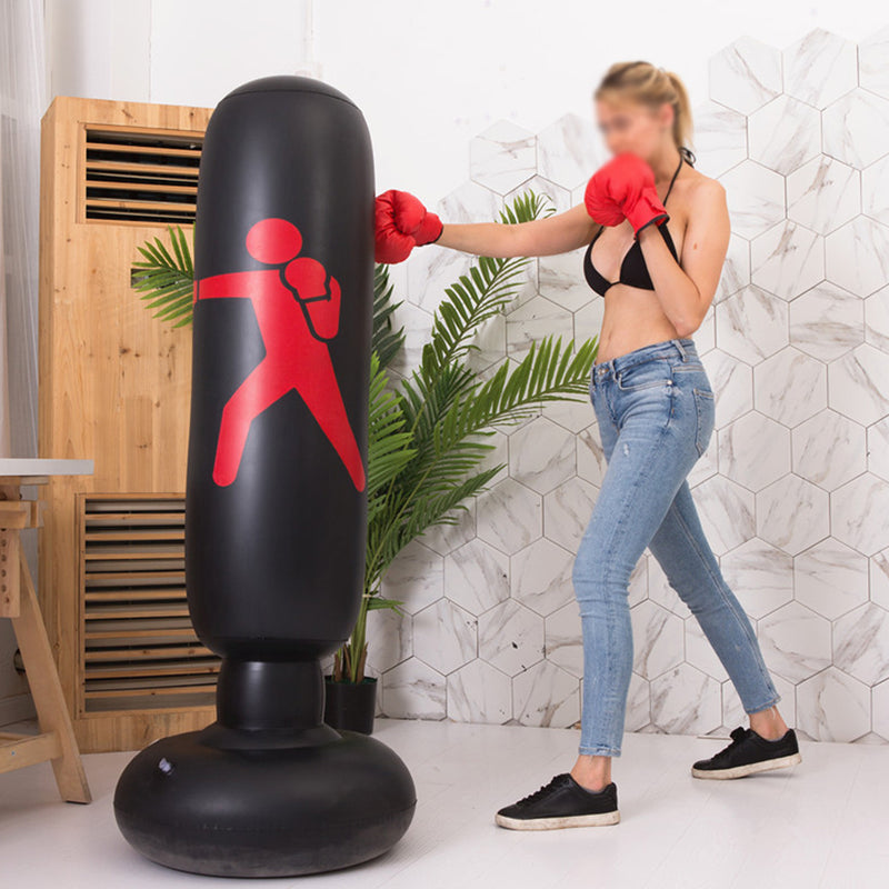 YIWA Inflatable Boxing Sandbag with Printing Boxing Column Red