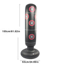 GAOMON Inflatable Boxing Sandbag with Number Printing Black Base Boxing Column 145cm