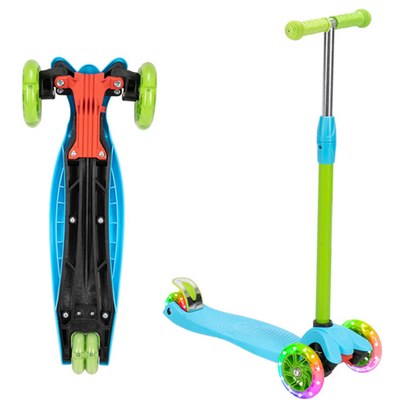 YIWA Toddlers Scooter Non-foldable 3-speed Adjustment Blue-Green