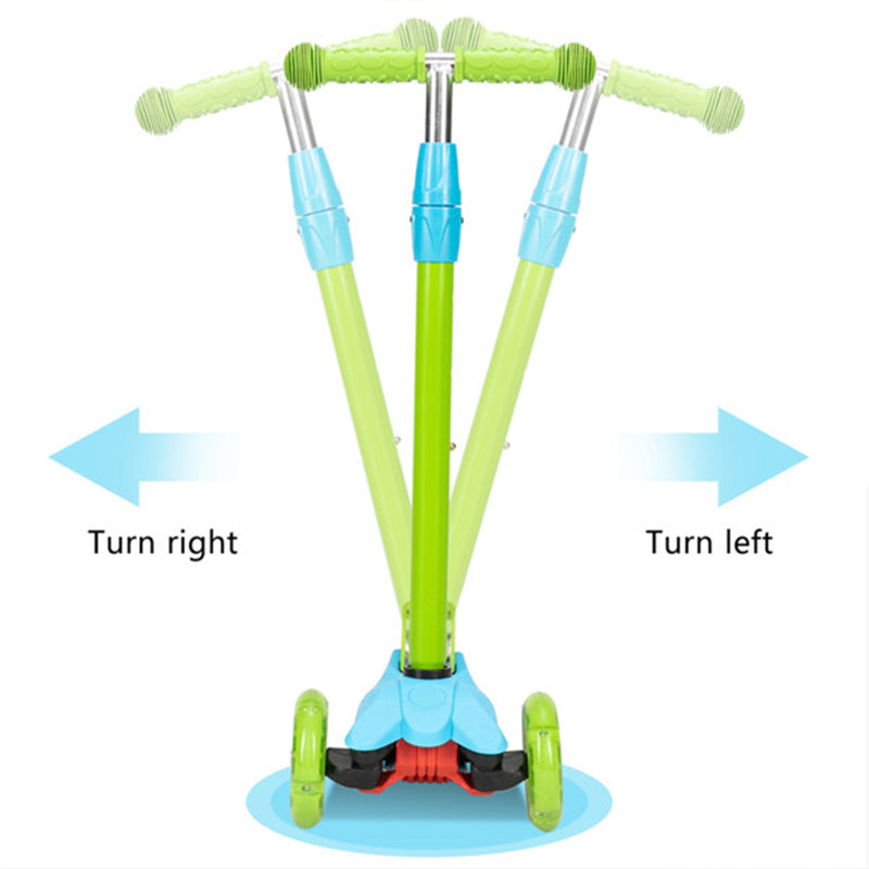 YIWA Toddlers Scooter Non-foldable 3-speed Adjustment Blue-Green