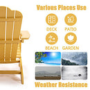 GAOMON Classic Wooden Chair for Patio Deck Garden Backyard Yellow