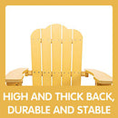 GAOMON Classic Wooden Chair for Patio Deck Garden Backyard Yellow