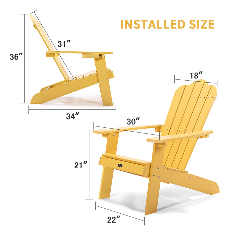 ALICIAN Classic Wooden Chair for Patio Deck Garden Backyard Yellow