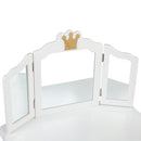 GAOMON Children Dressing Table 3-sided Foldable Mirror Dressing Table + Chair White