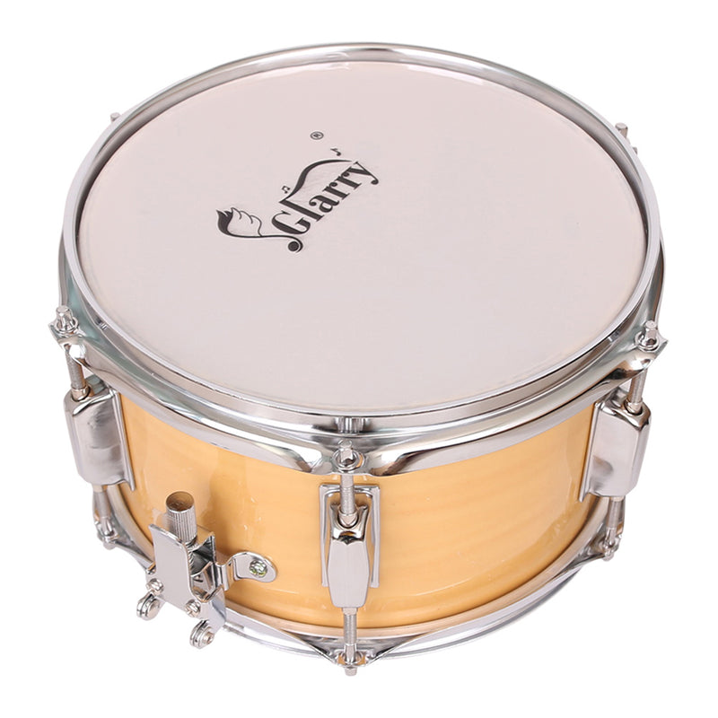 YIWA Snare Drum 10x6 inches Poplar Wood Drum with Drumstick