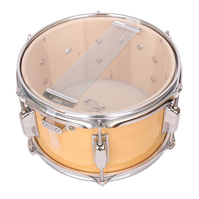 YIWA Snare Drum 10x6 inches Poplar Wood Drum with Drumstick