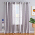 WHIZMAX 52 inches W Sheer Curtains for Living Room Bedroom Purple 52 inches W x63 inches L