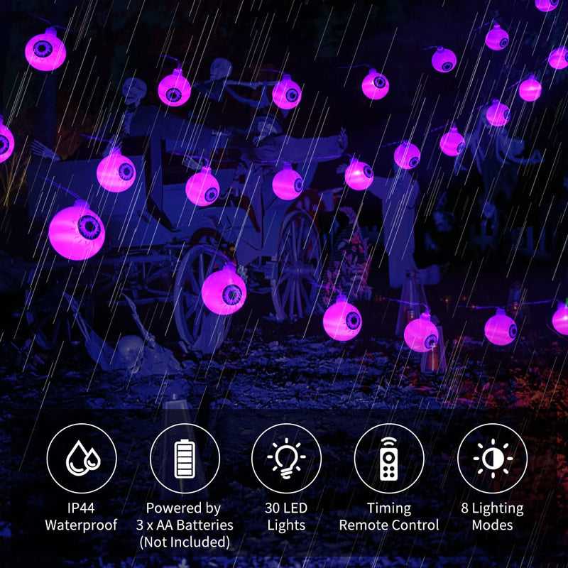 CYNDIE Halloween Eyeball String Lights with 30 LED