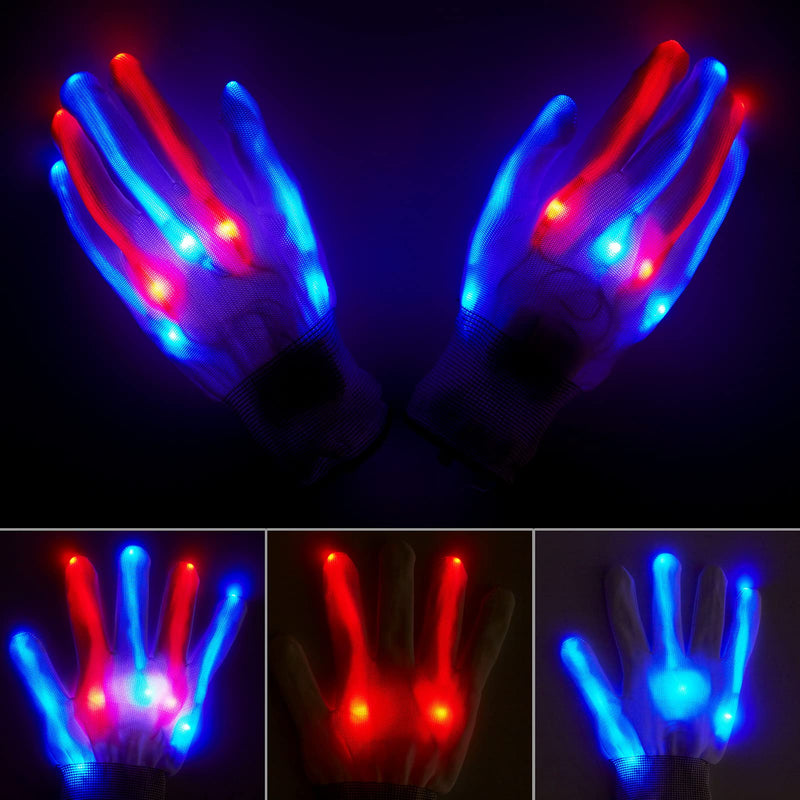 CYNDIE 6PACK Halloween Purge Mask LED Gloves Set