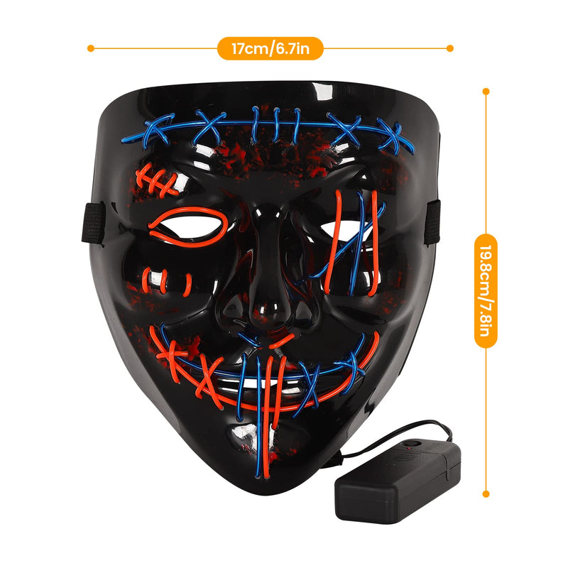CYNDIE 3 PACK Halloween Scary Mask LED Mask