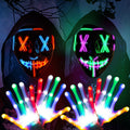 CYNDIE 2 Pack Halloween Led Masks and Gloves Set