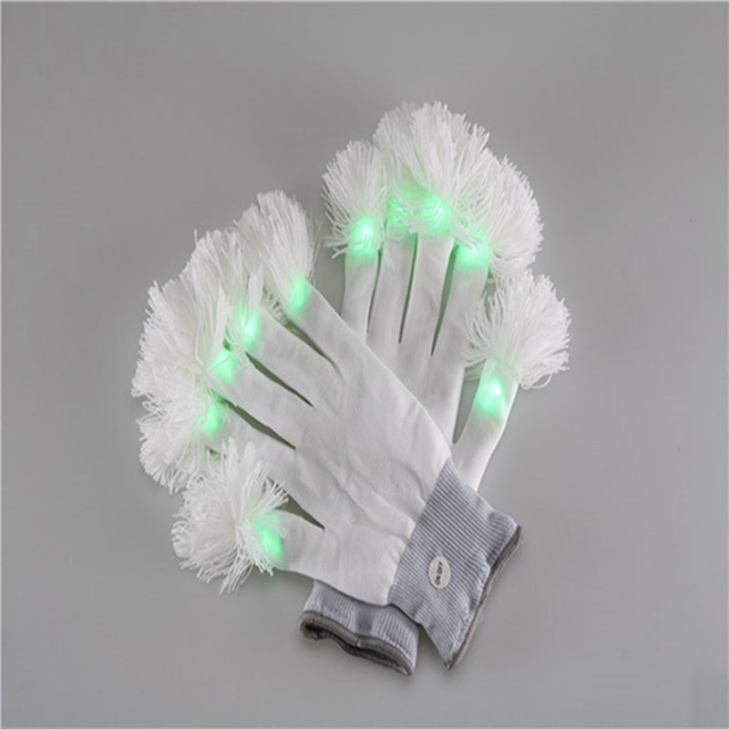 CYNDIE Premium LED Lighting Gloves Flashing Fingers Battery Powered One Pair
