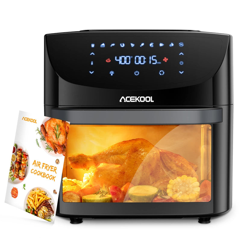 WEESTA 24QT Air Fryer Toaster Oven Combo 7-in-1 Convection Oven Countertop  with Accessories & E-Recipes Black 