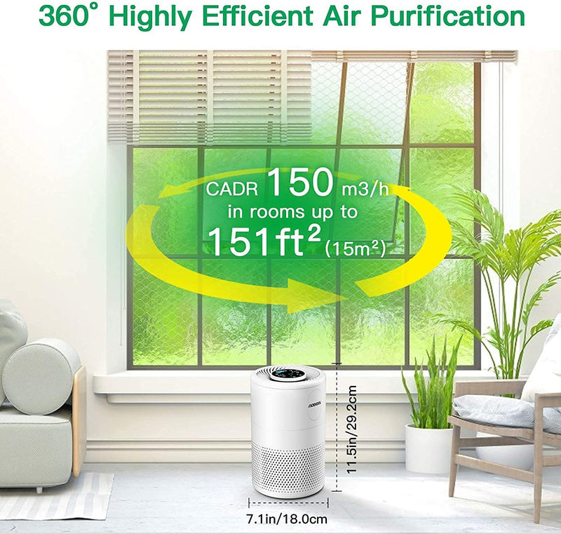 ACEKOOL Air Purifier D02 H13 HEPA Filter Smart Mode Air Purifier EU Plug