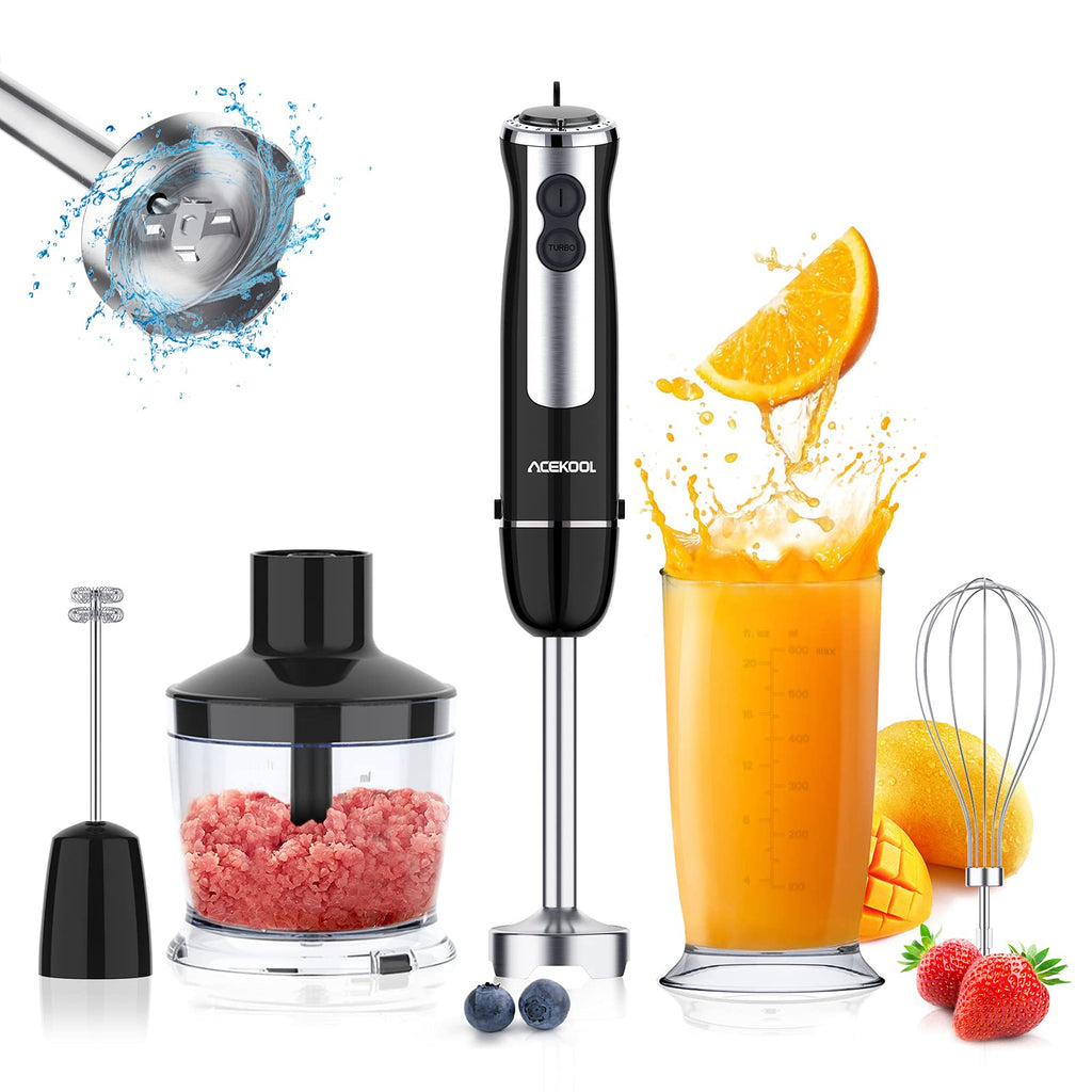  Powerful Immersion Blender, Electric Hand Blender 500 Watt with  Turbo Mode, Detachable Base. Handheld Kitchen Gadget Blender Stick for  Soup, Smoothie, Puree, Baby Food, 304 Stainless Steel Blades: Home & Kitchen