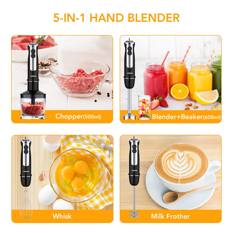 Multi-Purpose Hand Blender, Immersion Electric Milk Frother, 304 Stainless  Steel Blender Stick, Handheld Electric Handle Egg Beater Coffee Juice Mixer