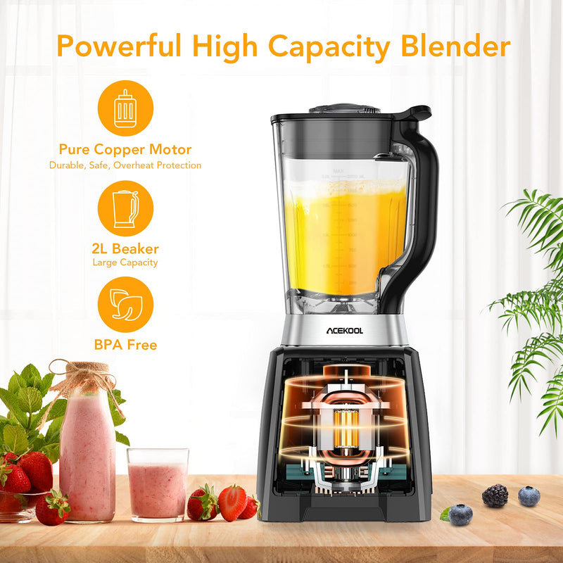 1500W Commercial Blender, Professional Kitchen Juicer Blenders for Drinks  and Smoothies with 67oz BPA-Free Pitcher,Commercial Heavy Duty Blender Food