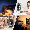 GAOMON Fan ND2 Rechargeable Desk Fan with Night Light - Black