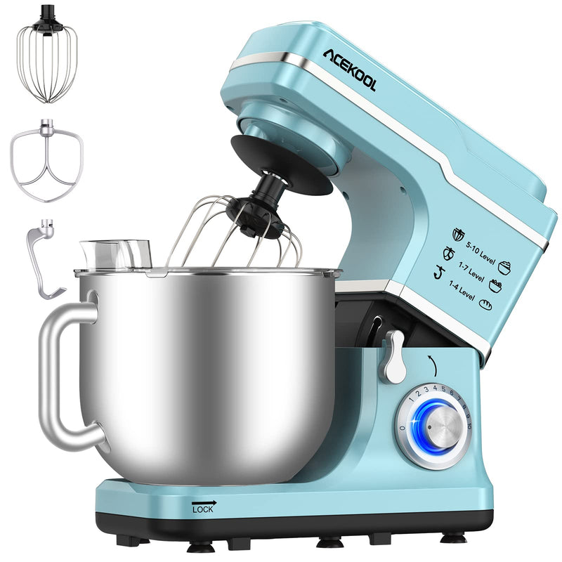 ACEKOOL Mixer MC1 1400W 7.5QT 10 Speeds Tilt-Head Stand Mixer Blue EU Plug