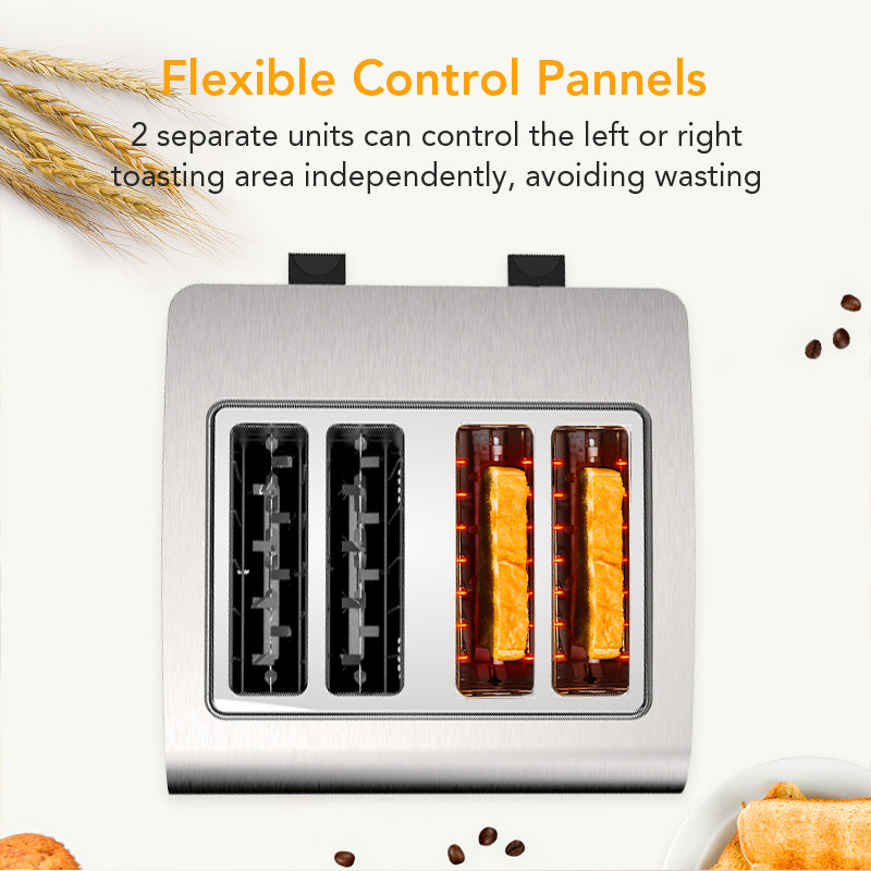 ACEKOOL Toaster TA1 Stainless Steel 4-Slice 7 Shades Toaster US Plug