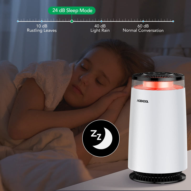 ACEKOOL Air Purifier AD4 with Night Light for Home Large Room UK Plug