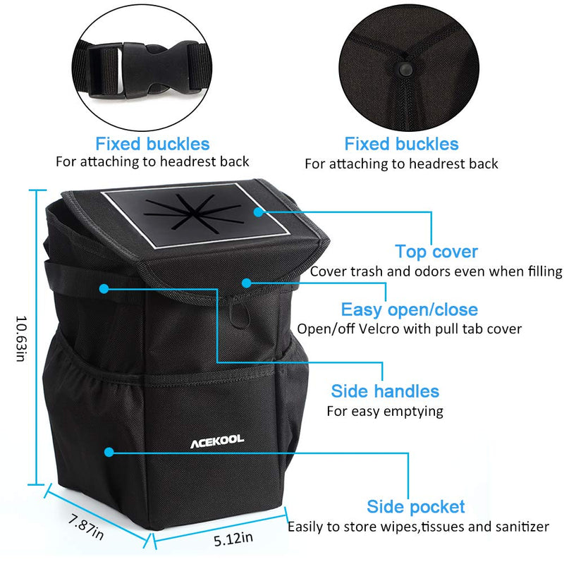 ACEKOOL Car Trash Garbage Bag Leak Proof Outdoor Portable Bag