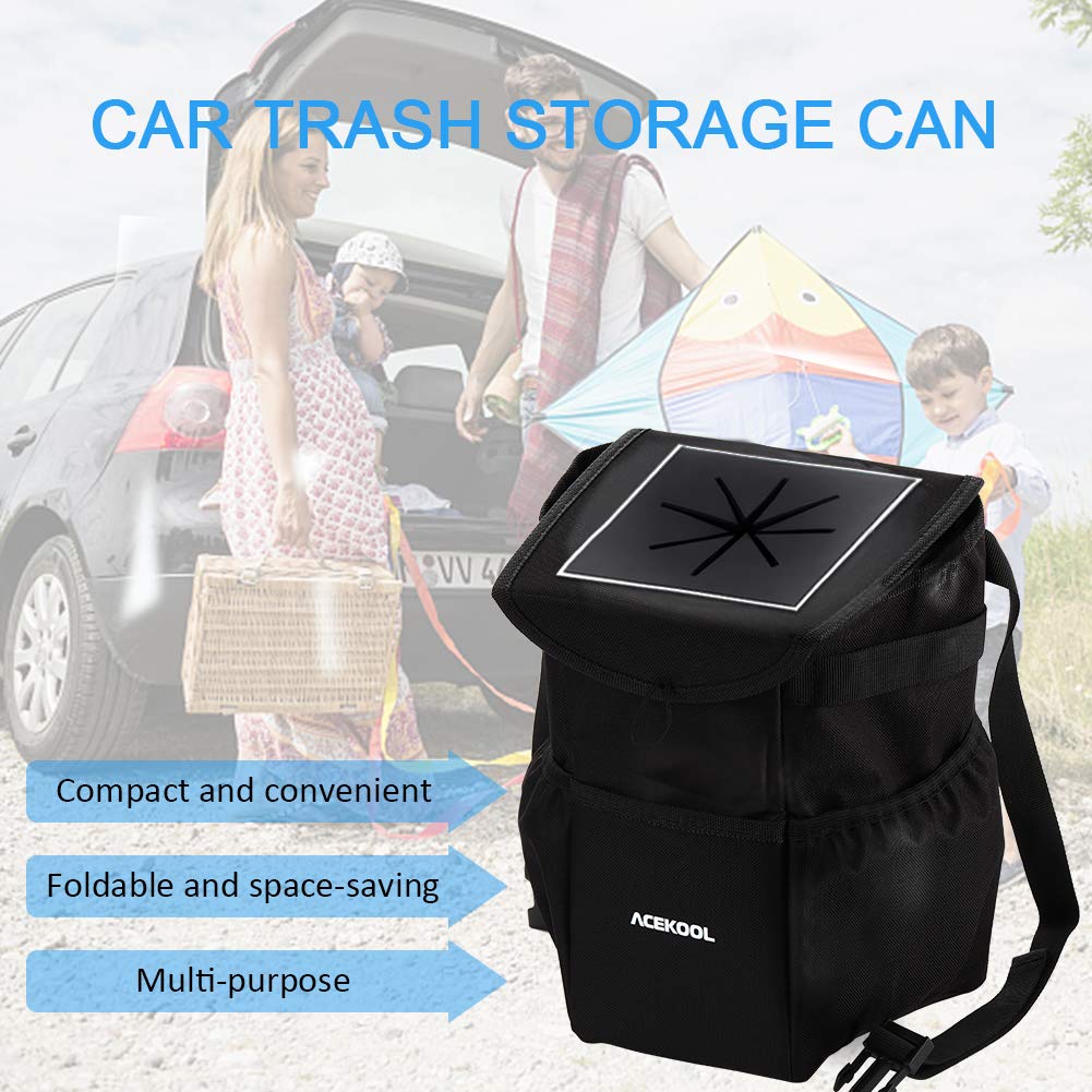  AUSZUOI Car Trash Can,Collapsible Portable Leather
